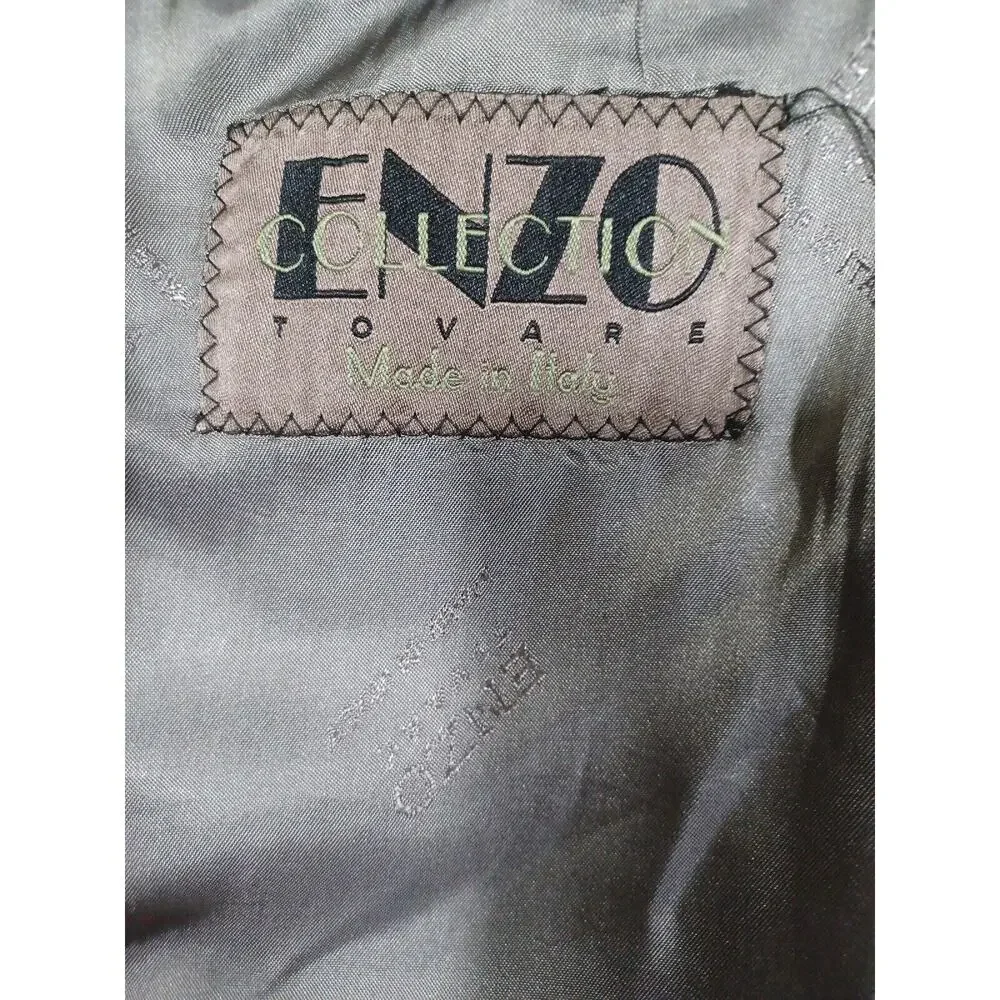 Enzo Tovare Jacket Men's 42 Grey 100% Wool Suit Blazer‎ Made In Italy